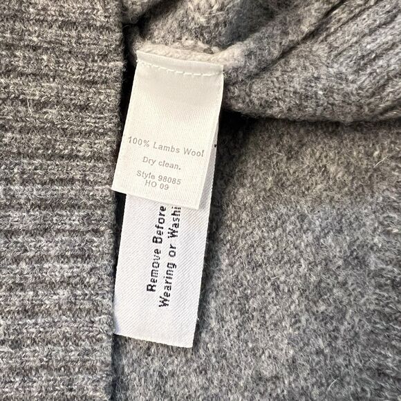 J Crew Mens L 100% Lambs Wool Gray White Argyle Sweater High 1/4 Zip Pullover - Picture 4 of 5